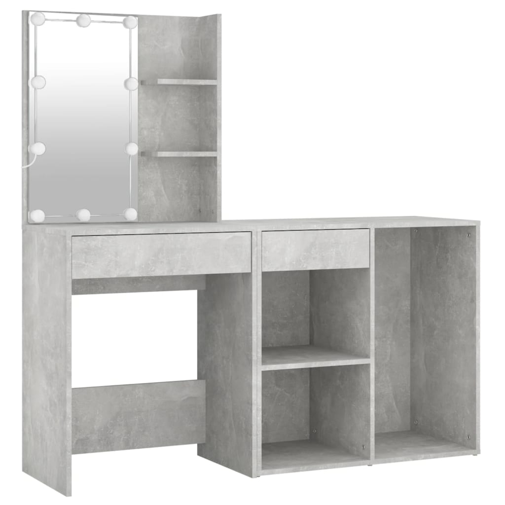 Led Dressing Table With Cabinet Engineered Wood